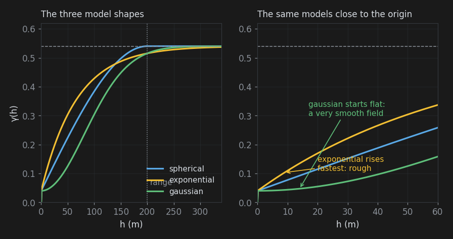 The three model shapes The three model shapes