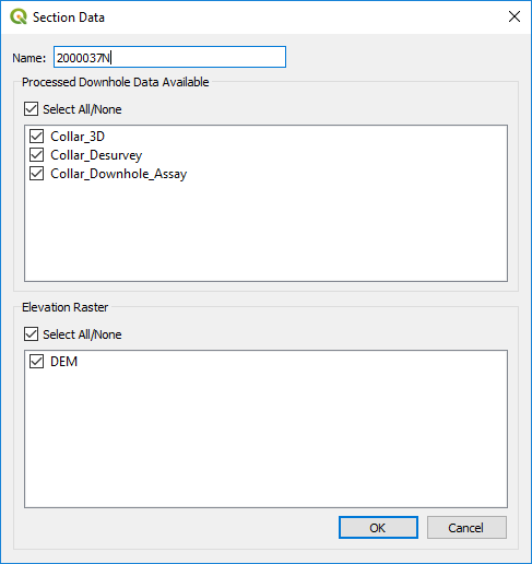 Section Layer Dialog