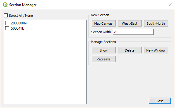 Section Manager Dialog