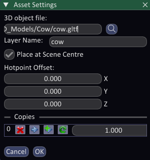 3D Shape dialog
